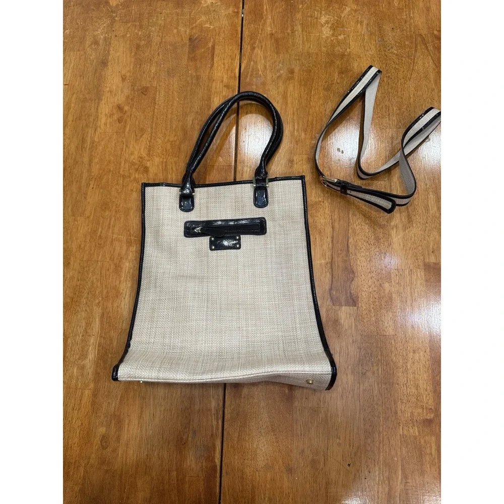 Chicos Summer Tote Purse Natural 15x12x5